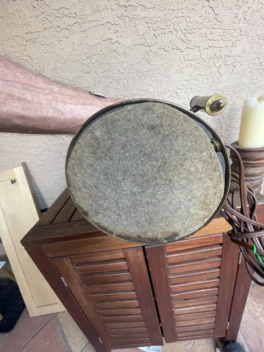 Vintage Student Bronze Toleware Desk Lamp